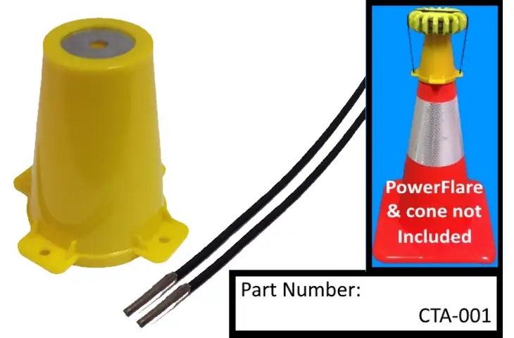 Powerflare Traffic Cone Top Adapter for PowerFlare Lights